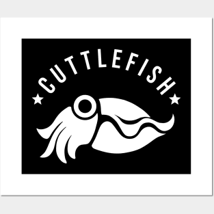 Stylized, minimalist Cuttlefish for sea life lovers Posters and Art